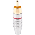 RCA Male Plug Adapter, Audio Phono Gold Plated Solder Connector,Hi End - 18-Pack,Silver.