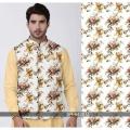 Premium Floral Print Silk Waistcoat (Koti). 