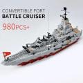 Navy War Chariot Ship Army Boat Plane Model Warships Building Blocks Construction Set for Boys Bricks Toys Christmas Gifts KankongAgu. 