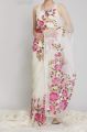Half Silk Exclusive Design Hand Printed Saree for women. 