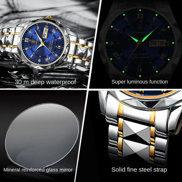 POEDAGAR%20615%20Quartz%20Stainless%20Steel%20Watch%20For%20Men%20-%20Two%20Tone%20Blue%20for%20Time%20lovers%20-%20Image%204