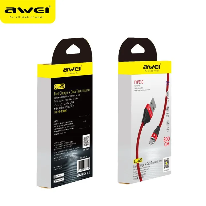 AWEI%20CL-29%20Type-C%20Cable%20200CM%20Nylon%20Braided%20USB%20Data%20Charging%20Cable%202M%20Type%20C%20Cable%20-%20Image%206