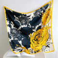 New Twill Silk Scarf Women's All-Match Bag Headscarf Rose Large Kerchief Women's Elegant Fashion Decorative Shawl.