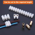 PVC Connector AC220v 12Way Electrical Screw Terminal Connector PVC Heavy Duty Plastic Barrier Terminal Block Strip For Wire Joining Electrical Cable. 