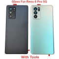 For OPPO Reno6 Pro 5G Original Gorilla Glass Battery Cover Reno 6 Pro Back Door Rear Housing Panel Case + Camera Lens Adhesive. 