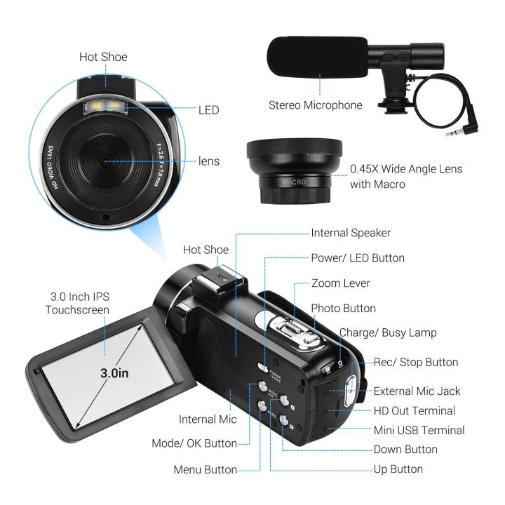 Andoer%204K%20Handheld%20DV%20Professional%20Digital%20Video%20Camera%20CMOS%20Sensor%20Camcorder-black%20-%20Image%206