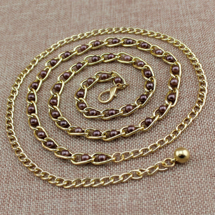 Metal%20Waist%20Belt%20Pearl%20Body%20Belt%20Dress%20Chain%20Thin%20Belt%20Waistband%20Imitation%20Pearl%20Beads%20-%20Image%206