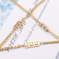 Fashion Non Tarnish Silver 18K Gold Plated Stainless Steel Charm 000-999 Angel Number Bracelet Jewelry For Women.
