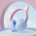 Luminous bluetooth headset cxt-09 gradient cat ears high value online class call game headset gifts.
