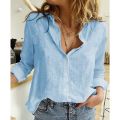 Leisure White Yellow Shirts Button Lapel Cardigan Top Lady Loose Long Sleeve Oversized Shirt Womens Blouses Casual Tunic Blusas. 