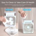 BreezeAuraX Mini Air Cooler Fan: 7-Color LED, Humidifier, Mist Maker, and Aroma Diffuser - 10W.