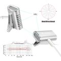 Yanmai R977 Recording Clip-on Lapel Mic Lavalier Omni-directional Double Condenser Microphone, Compatible with PC/iPad/Android and others, for Live Broadcast, Show, KTV, etc (Silver). 
