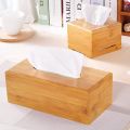 Bamboo Tissue Box with Multifunction Pumping Paper Mapkin Tray for Creative Napkin Paper, Toilet Paper, Kitchen Storage. 