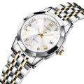 Women Analog Quartz Stainless Steel Luminous Date Two Tone Luxury Casual Wrist Watch.