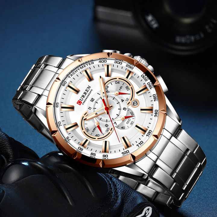 Men%20New%20CURREN%20Casual%20Sport%20Chronograph%20Men's%20Watch%20Stainless%20Steel%20Band%20Wristwatch%20Big%20Dial%20Quartz%20Clock%20With%20Luminous%20Pointers%20-%20Image%207