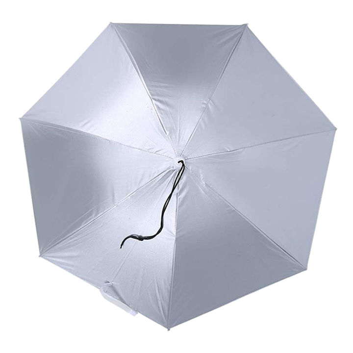 Double layer windproof umbrella with a hat on the head, foldable