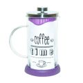 French Press Herb Tea Teapot Heat resistant glass Material Purple 600ML. 