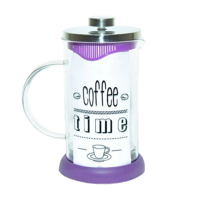 French Press Herb Tea Teapot Heat resistant glass Material Purple 600ML