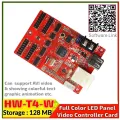 HW-T4-W USB asynchronous full color led control card 512x16,128x64 pixels P10 P5 P6 display led sign controller with 4*hub75port. 