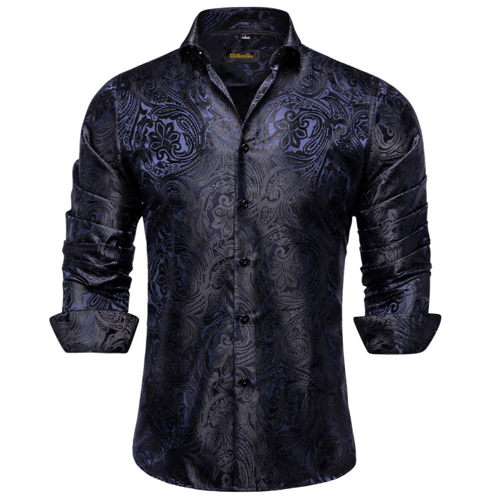 Luxury%20Men%20Dress%20Shirt%20Formal%20Prom%20Tuxedo%20Long%20Sleeve%20Silk%20Polyester%20Golden%20Color%20Paisley%20Black%20Shirts%20Blouse%20Men%20Clothing%20-%20Image%207