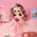 Doll Girl Toy Mini Doll Movable Joint Baby 3d Doll Beautiful Toys for Girls Clothes Dress Up 1/12 Fashion Doll 17cm Girls Gifts. 