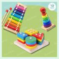 Ellyfun Wooden Educational Toy Gift Set Shape Sorter Toys for Kids Educational Toys Blocks Puzzle. 