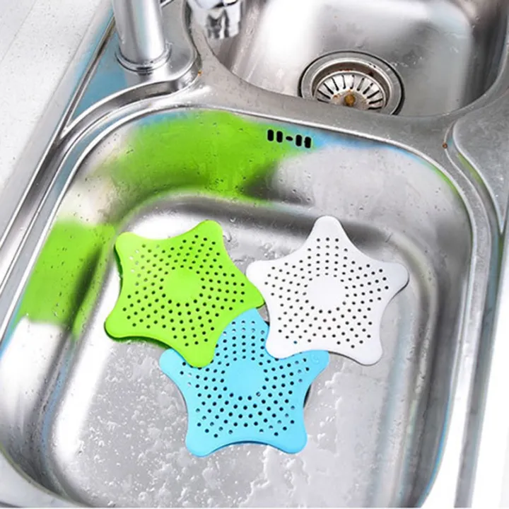 Multi-Purpose%20Soft%20PVC%20Plastic%20Star%20Filter%20For%20Kitchen%20Bathroom%20Sewer%20Sink%20Waste%20Strainer%20Filter%20Drain%20Catcher%20Cover-4pcs/Set%20-%20Image%202