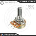 2 Pcs - 100K Ohm Variable Resistor / Potentiometer 3 Pin Single Gang Linear Taper, Rotary, Adjustable Variable Resistor / Potentiometer For Electric & Electronics.. 