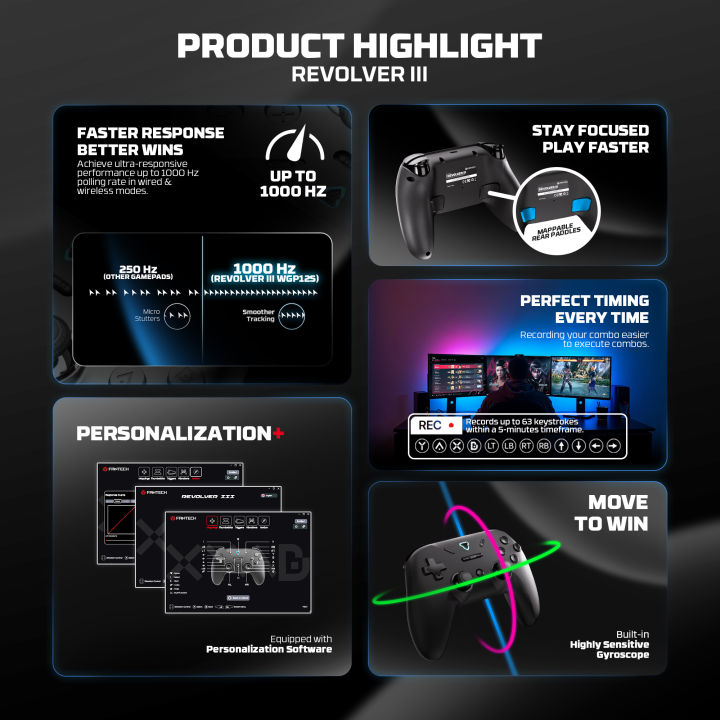 FANTECH%20WGP12s%20REVOLVER%20III%20WIRELESS%20MULTI-PLATFORM%20GAMEPAD%20Gaming%20Controller%20WHITE%20-%20Image%203