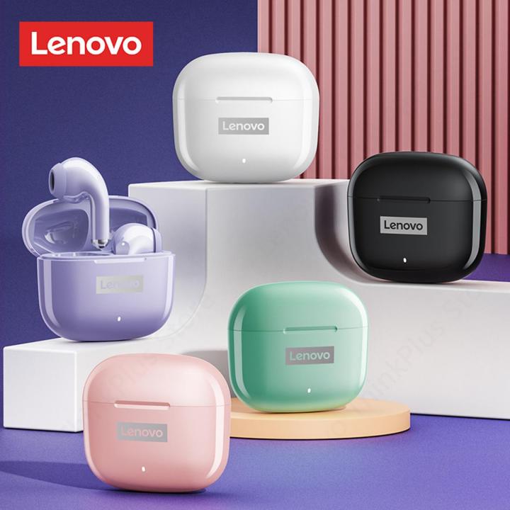 (New)Lenovo LP40 True Wireless Headphones BT 5.1 Mini Earbuds Sweatproof Sport Headset Touch Control In-ear Earphones with Mic