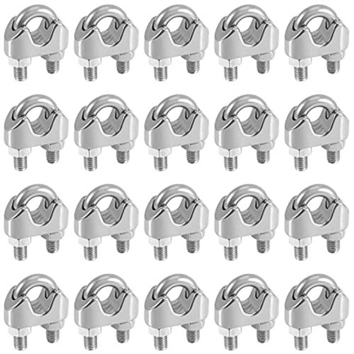 3/8 Inch Wire Rope Clamp Heavy Duty Wire Rope Clamp Wire Rope Clip M10 Stainless Steel,20 PCS