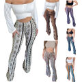 Women Boho Flare Pants High Waisted Stretch Bell Bottom Yoga Pants Hippie Flared Leggings 70s Wide Leg Palazzo Pants Trousers.