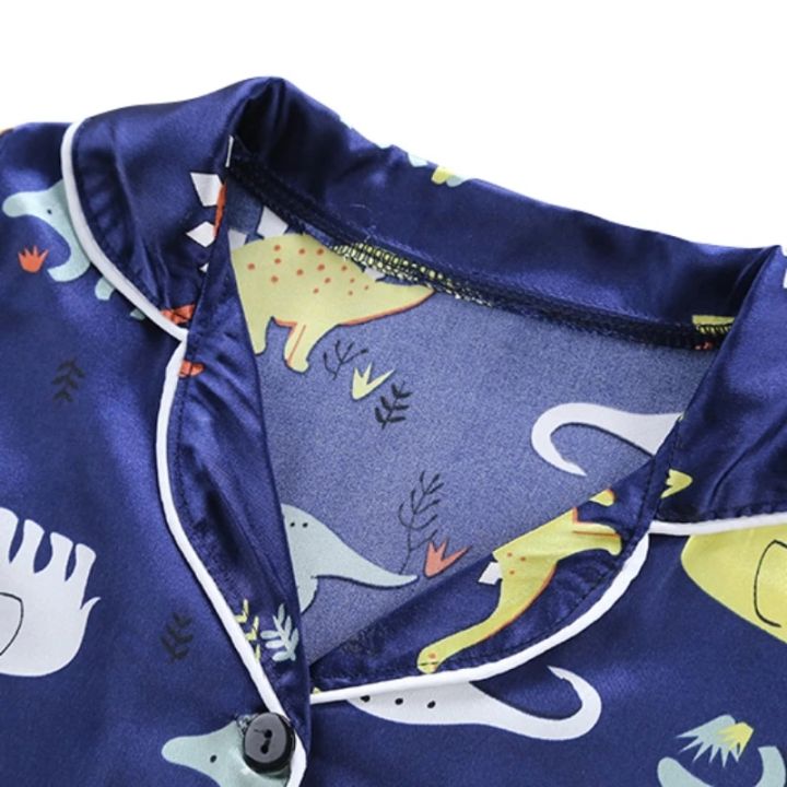 Kids%20Pajamas%20Dinosaur%20Print%20Nighdress%20Baby%20Boy%20Girls%20Pajamas%20Sleepwear%20Button%20T%20Shirt%20Shorts%20Set%20Outfits%20Toddler%20Sleepwear%20Set%20-%20Image%202