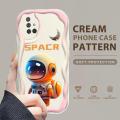 YYDS for Samsung A71 4G Back Cover Colorful Astronauts Case Cream Texture Wavy Edge Soft Silicone Mobile Cover. 