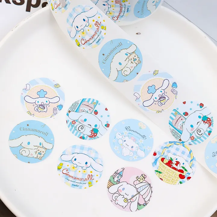 500PCS%20Sanrio%20Sweating%20Sticker%20Round%20Seal%20Sticker%20Self-adhesive%20Label%20Children's%20Cartoon%20Roll%20Roll%20Sticker%20-%20Image%208