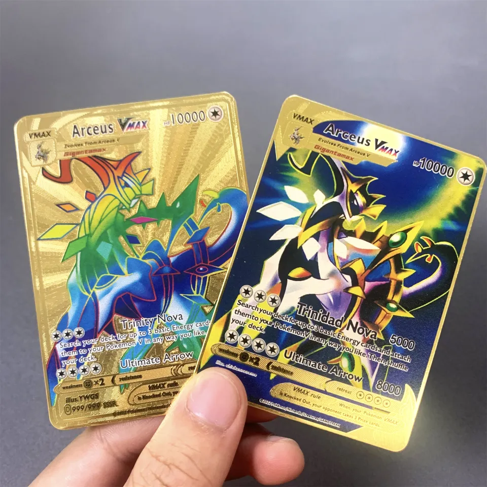 Newest Pokemon metal Cards English Golden 10000 Arceus Rainbow Vmax  Koraidon Miraidon Vstar Pokemon Game Collection Alloy Card | Daraz.com.bd