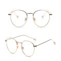Retro Ultralight Round Metal Frame Unisex Computer Glasses Blue Light Blocking Eyeglasses Flat Mirror Eyewear.