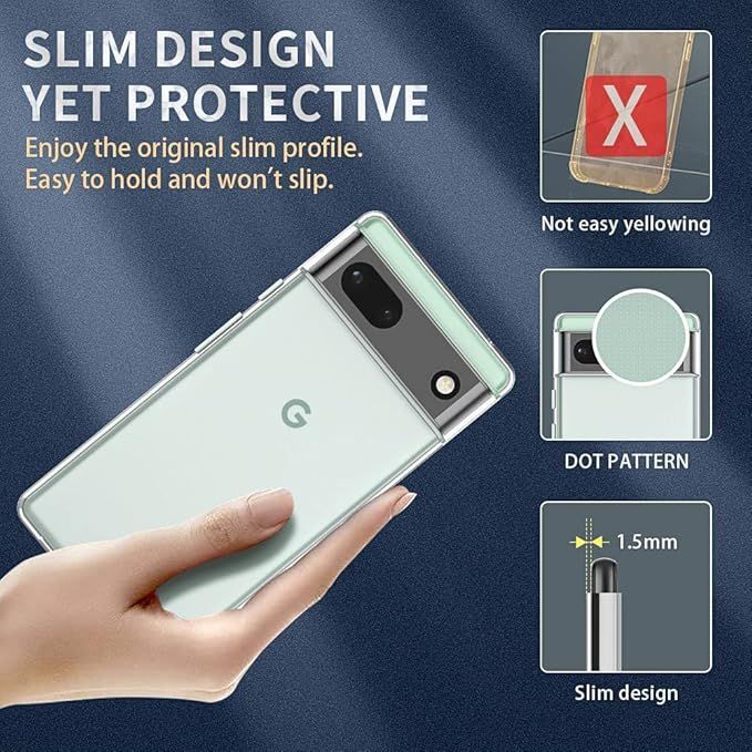 Google%20Pixel%207A%20Flexible%20Clear%20Transparent%20Soft%20TPU%20Back%C2%A0Case%C2%A0Cover%20-%20Image%204