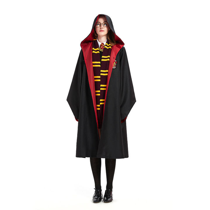 Magic Robe Harry Costume Girls Hermione Robe Wand Potter Clothes Set Wizard Robe Cos School Uniform Children