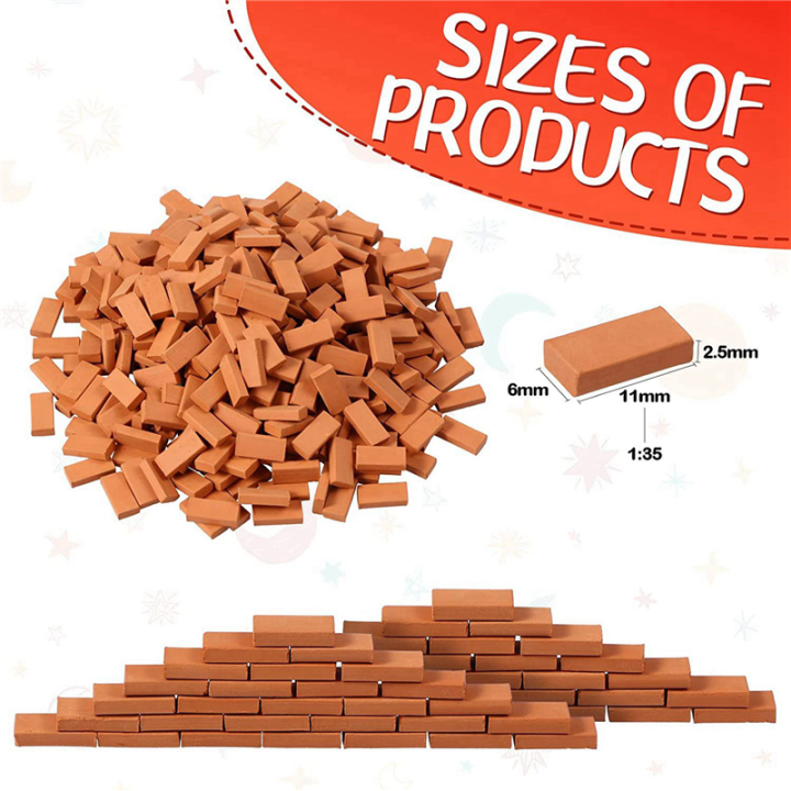 1750%20Pieces%20Mini%20Bricks%20for%20Landscaping%20Miniature%20Bricks%20Brick%20Wall%20Small%20Bricks%20for%20Garden%20Parts,1/35%20Scale%20-%20Image%202