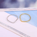 Simple 925 Sterling Silver Rings for Women Men Anti-allergy Gold/Silver Color Smooth Wedding Rings V Shape Smooth Slim Rings. 