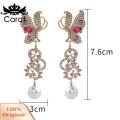 Carat Dangle Earrings Sparkling Hollow Out Rhinestone Hanging Earrings. 