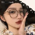 Korean Round Brown Glasses Eyeglass Frames for Women No Grade Prescription Myopia Spectacle Frames for Women Transparent Optic. 
