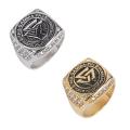 Stainless Steel Men's Ring Tau Gamma Phi Fraternity Ring with Rhinestone Size 6-13. 