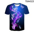 3D print butterfly T shirt men women children summer short sleeve flower T-shirt streetwear tee insect cool boy girl casual tops. 