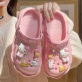 Cute Sanrio Hello Kitty Y2k Crocs Shoes Kuromi Cinnamoroll Kawaii Girls Beach Slippers Indoor Outdoor Sandals Diy Accessories. 