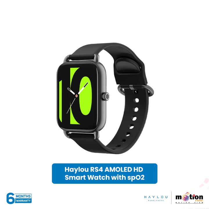 Haylou RS4 AMOLED HD Smart Watch with spO2 - Black