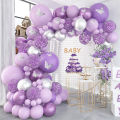 【Buried Buzie】Butterfly Purple Pink Balloon Garland Arch Kit Happy Birthday Party Decor Kids Baby Shower Latex Ballon Wedding Party Supplies.