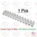 12 Way Heavy Duty AC 220v 15A 12 Way Electrical Screw Terminal Connector PVC Plastic Barrier Terminal Block Strip For Wire Joining Electrical Cable.
