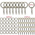 110pcs/Set Keychain Open Jump Rings Eye Pins Jewelry Making Accessories Kits for DIY Epoxy Resin Key Chain Key Ring Pendants. 